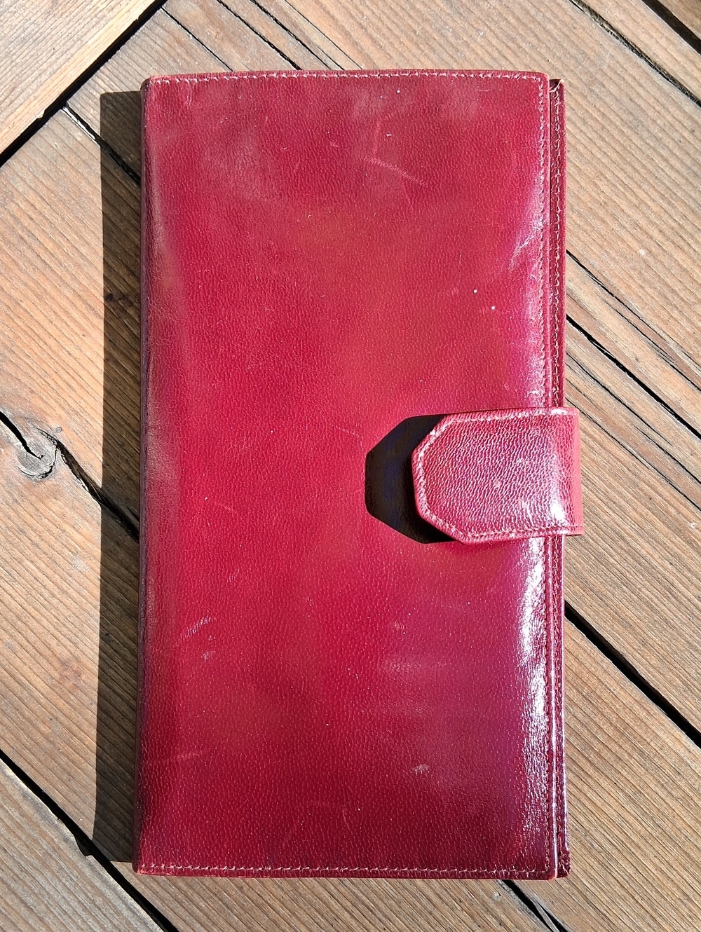 Vintage Elysee Dark Red Leather Wsllet Organizer Passport Hokder Made In Canada